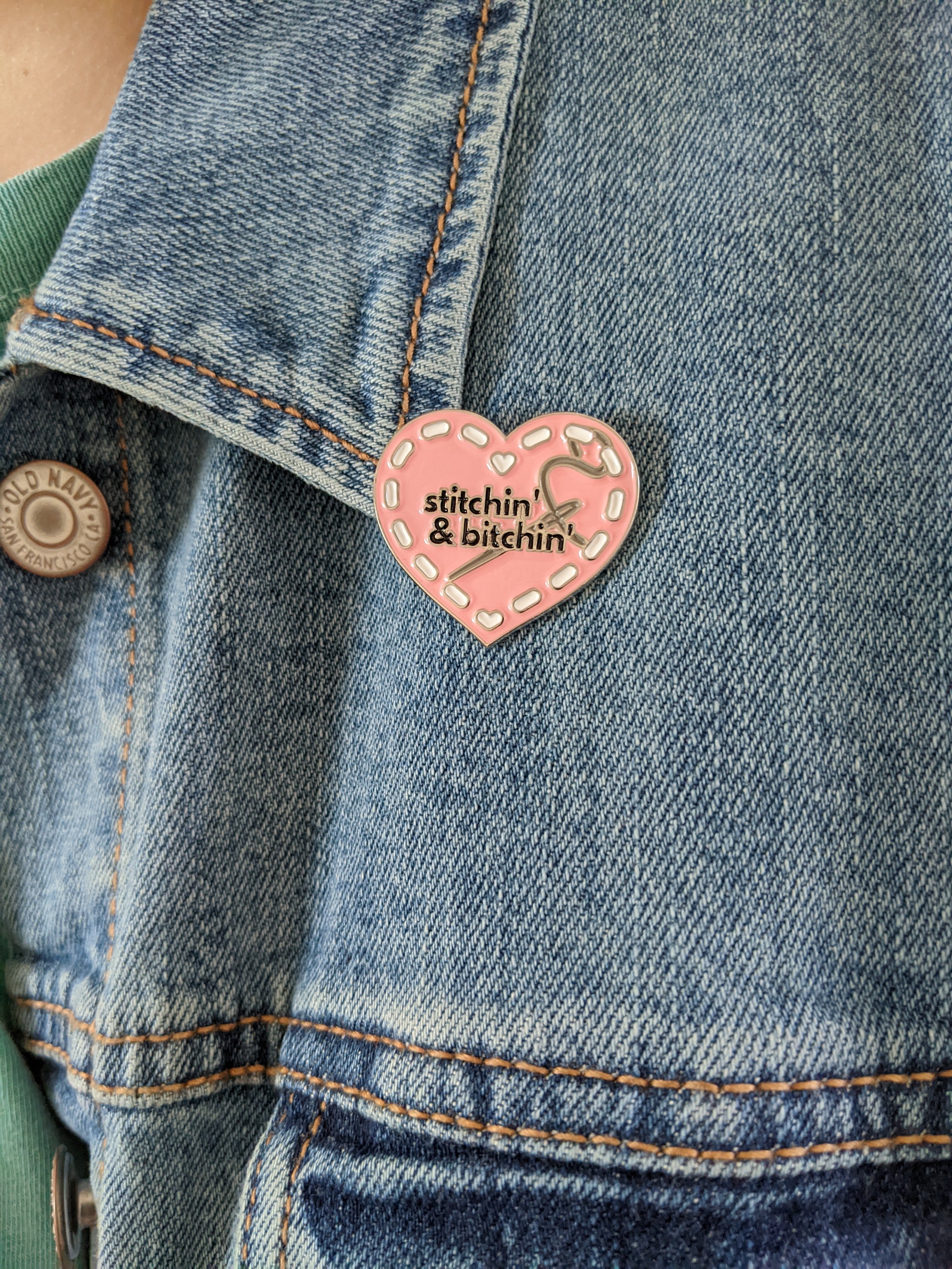 Stitchin' Enamel pin